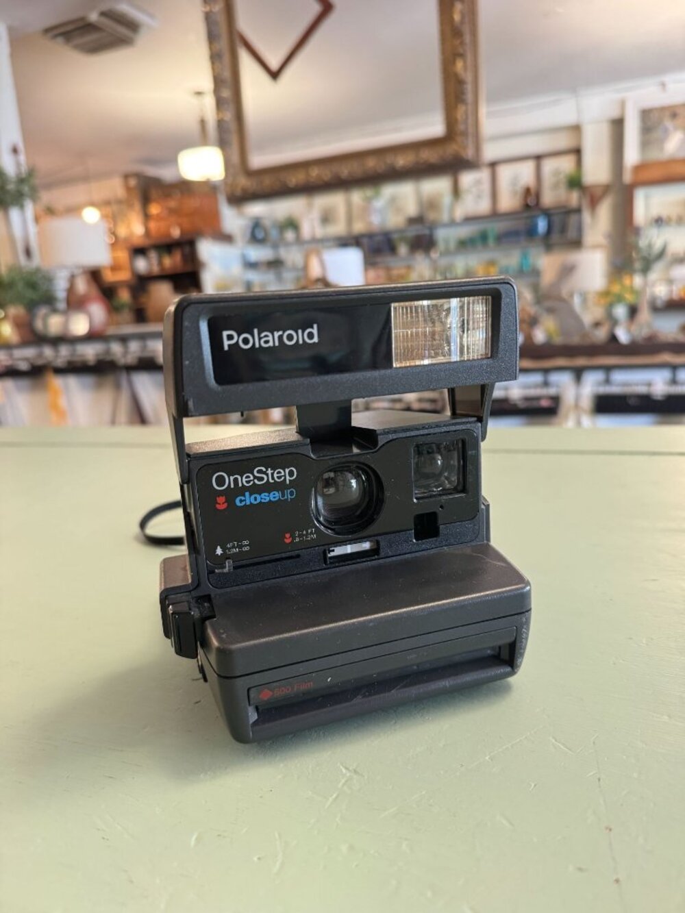 Polaroid OneStep Closeup 600 Instant Film Camera Black Strap Attached Vintage